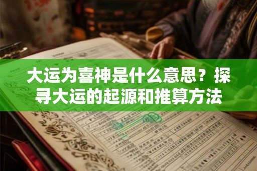 大运为喜神是什么意思？探寻大运的起源和推算方法