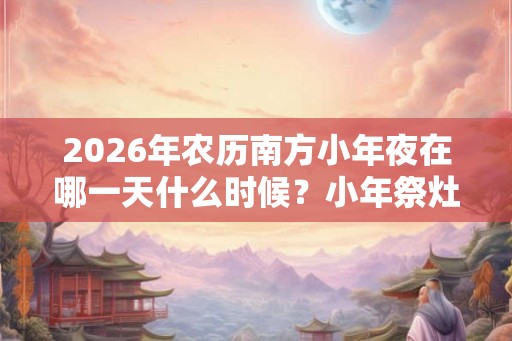 2026年农历南方小年夜在哪一天什么时候？小年祭灶讲究什么？