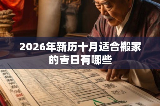 2026年新历十月适合搬家的吉日有哪些