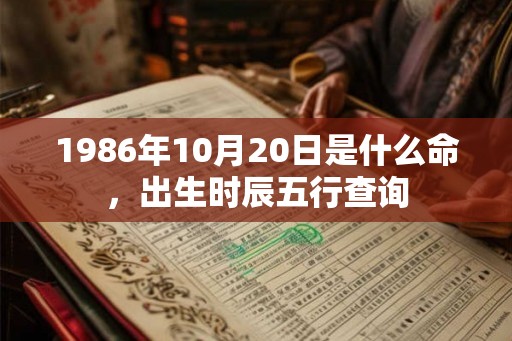 1986年10月20日是什么命，出生时辰五行查询