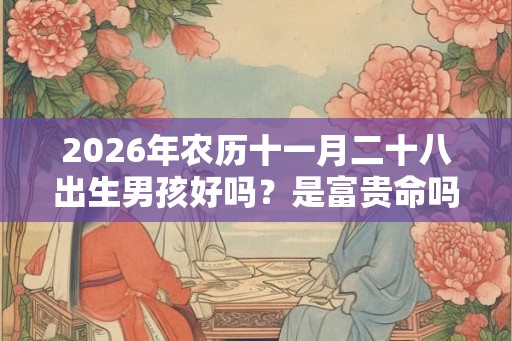 2026年农历十一月二十八出生男孩好吗？是富贵命吗？
