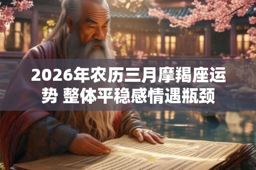 2026年农历三月摩羯座运势 整体平稳感情遇瓶颈
