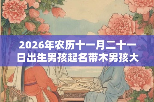 2026年农历十一月二十一日出生男孩起名带木男孩大气名字