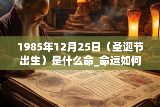 1985年12月25日（圣诞节出生）是什么命_命运如何