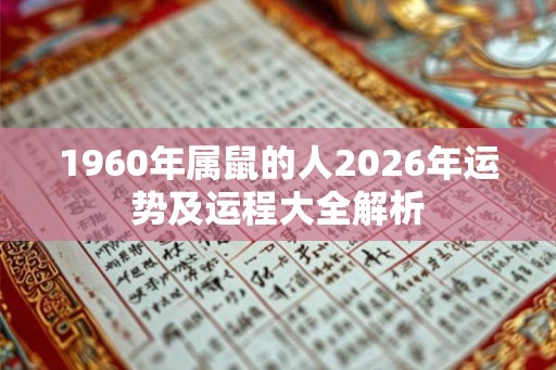 1960年属鼠的人2026年运势及运程大全解析 1960年属鼠的人2026年运势及运程大全解析