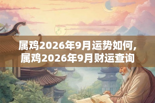 属鸡2026年9月运势如何,属鸡2026年9月财运查询