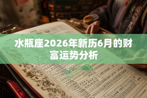 水瓶座2026年新历6月的财富运势分析