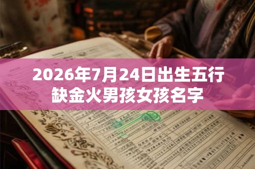 2026年7月24日出生五行缺金火男孩女孩名字 2026年7月24日出生五行缺金火男孩女孩名字