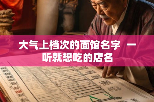 大气上档次的面馆名字  一听就想吃的店名