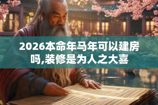 2026本命年马年可以建房吗,装修是为人之大喜