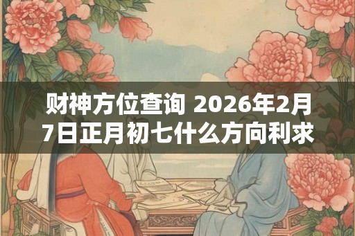 财神方位查询 2026年2月7日正月初七什么方向利求财