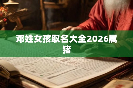 邓姓女孩取名大全2026属猪