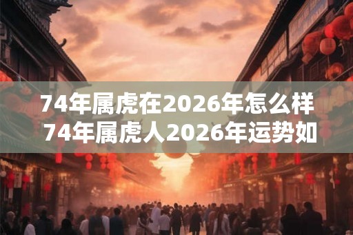 74年属虎在2026年怎么样 74年属虎人2026年运势如何