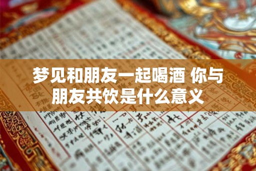 梦见和朋友一起喝酒 你与朋友共饮是什么意义