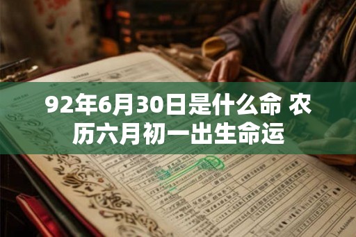 92年6月30日是什么命 农历六月初一出生命运