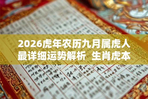 2026虎年农历九月属虎人最详细运势解析  生肖虎本命运势
