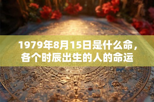 1979年8月15日是什么命，各个时辰出生的人的命运