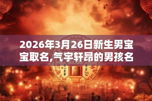 2026年3月26日新生男宝宝取名,气宇轩昂的男孩名字 2026年3月26日新生男宝宝取名,气宇轩昂的男孩名字