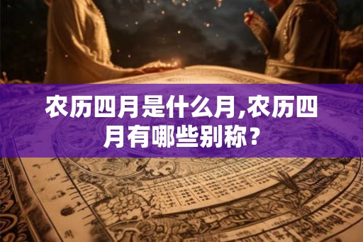 农历四月是什么月,农历四月有哪些别称？