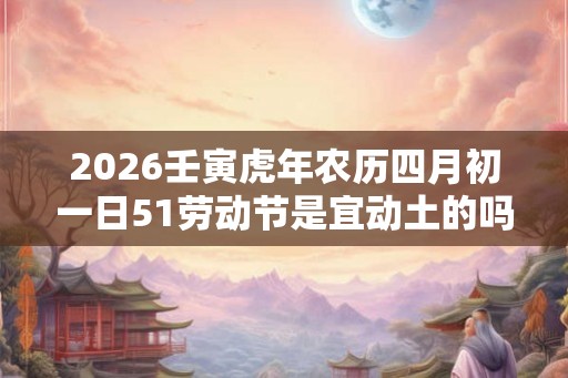 2026壬寅虎年农历四月初一日51劳动节是宜动土的吗？