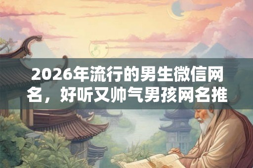 2026年流行的男生微信网名，好听又帅气男孩网名推荐