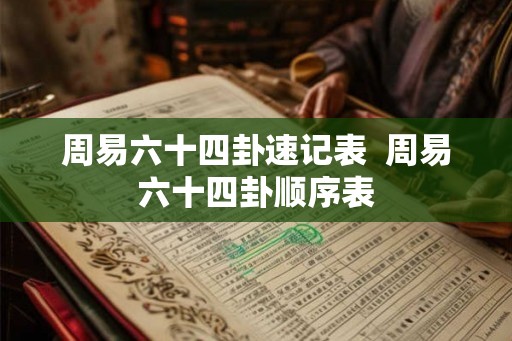 周易六十四卦速记表  周易六十四卦顺序表