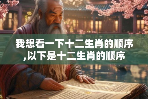 我想看一下十二生肖的顺序,以下是十二生肖的顺序
