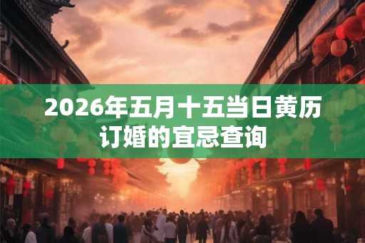 2026年五月十五当日黄历订婚的宜忌查询