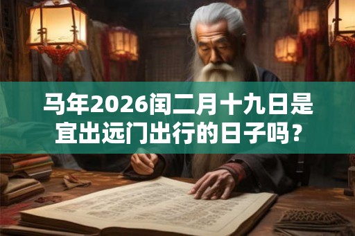 马年2026闰二月十九日是宜出远门出行的日子吗? 马年2026闰二月十九日是宜出远门出行的日子吗?
