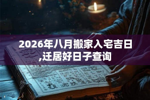 2026年八月搬家入宅吉日,迁居好日子查询 2026年八月搬家入宅吉日,迁居好日子查询