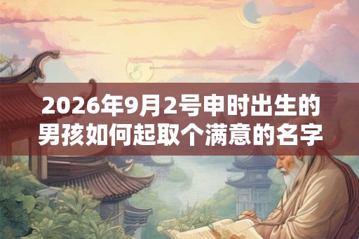 2026年9月2号申时出生的男孩如何起取个满意的名字和五行属性