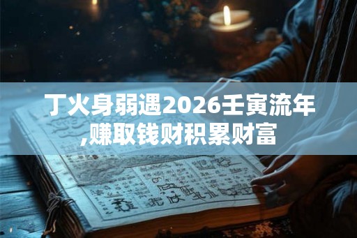 丁火身弱遇2026壬寅流年,赚取钱财积累财富