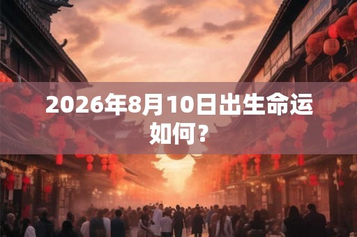 2026年8月10日出生命运如何? 2026年8月10日出生命运如何?