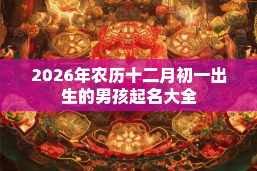 2026年农历十二月初一出生的男孩起名大全