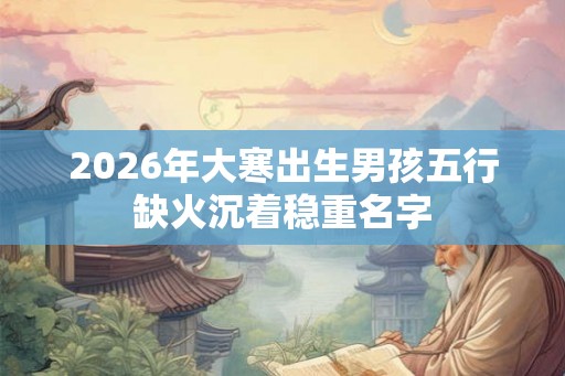 2026年大寒出生男孩五行缺火沉着稳重名字