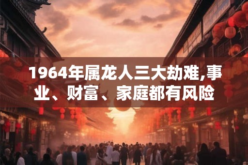 1964年属龙人三大劫难,事业、财富、家庭都有风险 1964年属龙人三大劫难,事业、财富、家庭都有风险