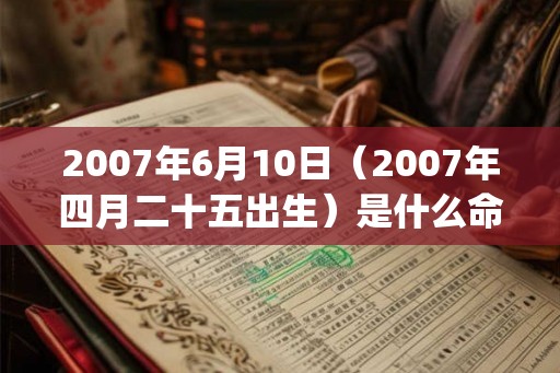 2007年6月10日（2007年四月二十五出生）是什么命_命运如何