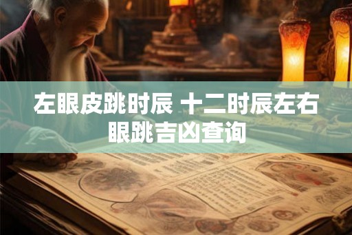 左眼皮跳时辰 十二时辰左右眼跳吉凶查询 左眼皮跳时辰 十二时辰左右眼跳吉凶查询