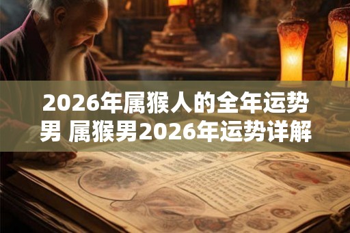 2026年属猴人的全年运势男 属猴男2026年运势详解