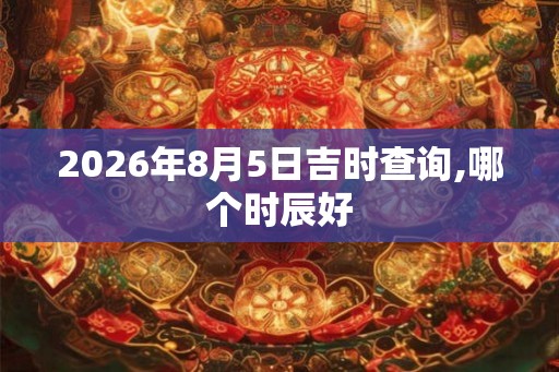 2026年8月5日吉时查询,哪个时辰好 2026年8月5日吉时查询,哪个时辰好