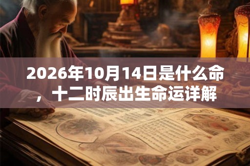 2026年10月14日是什么命，十二时辰出生命运详解