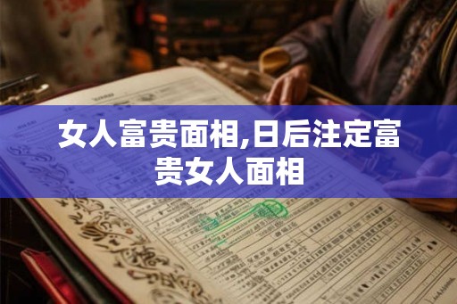 女人富贵面相,日后注定富贵女人面相
