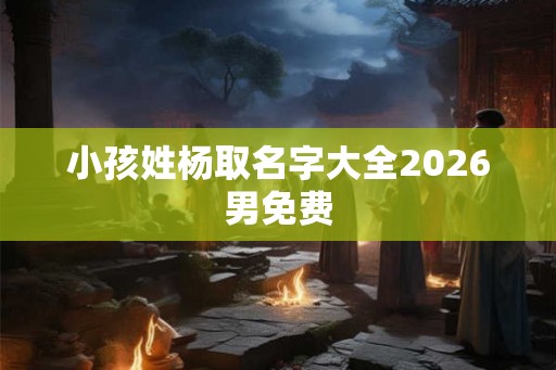 小孩姓杨取名字大全2026男免费