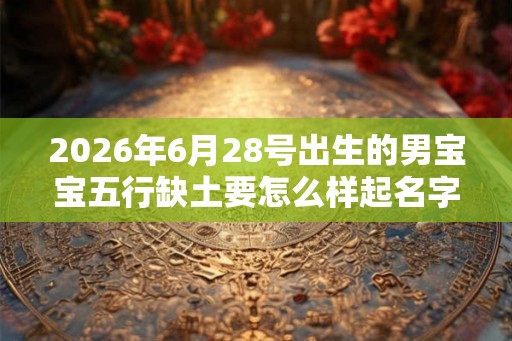 2026年6月28号出生的男宝宝五行缺土要怎么样起名字