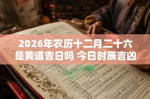 2026年农历十二月二十六是黄道吉日吗 今日时辰吉凶