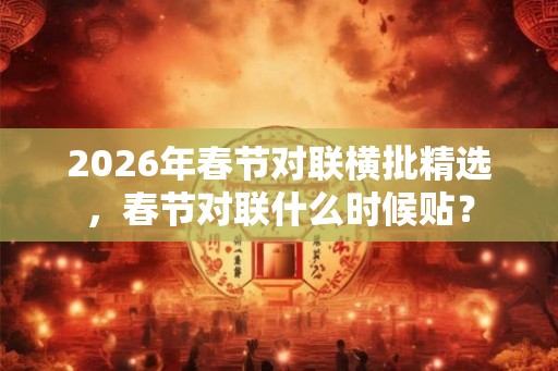 2026年春节对联横批精选，春节对联什么时候贴？