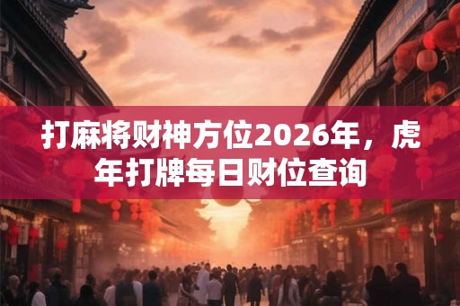 打麻将财神方位2026年，虎年打牌每日财位查询