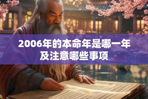 2006年的本命年是哪一年及注意哪些事项