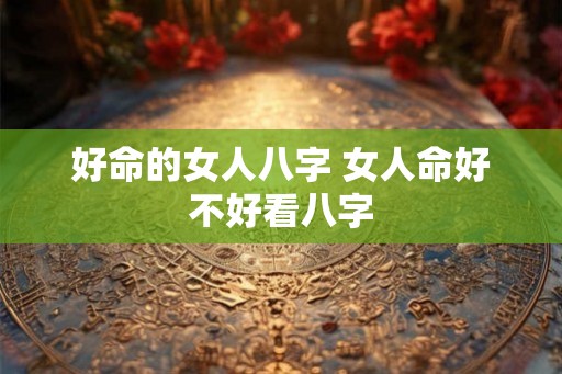 好命的女人八字 女人命好不好看八字