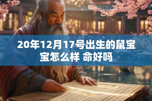 20年12月17号出生的鼠宝宝怎么样 命好吗